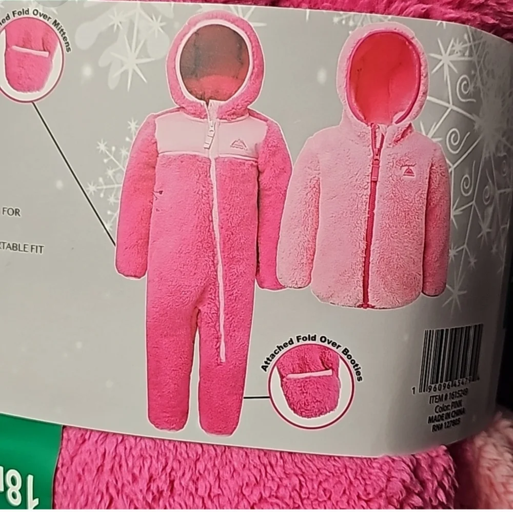 Snozu Infant 2-piece Fleece Sets bundle, pink nwt 18m (4 pieces total)